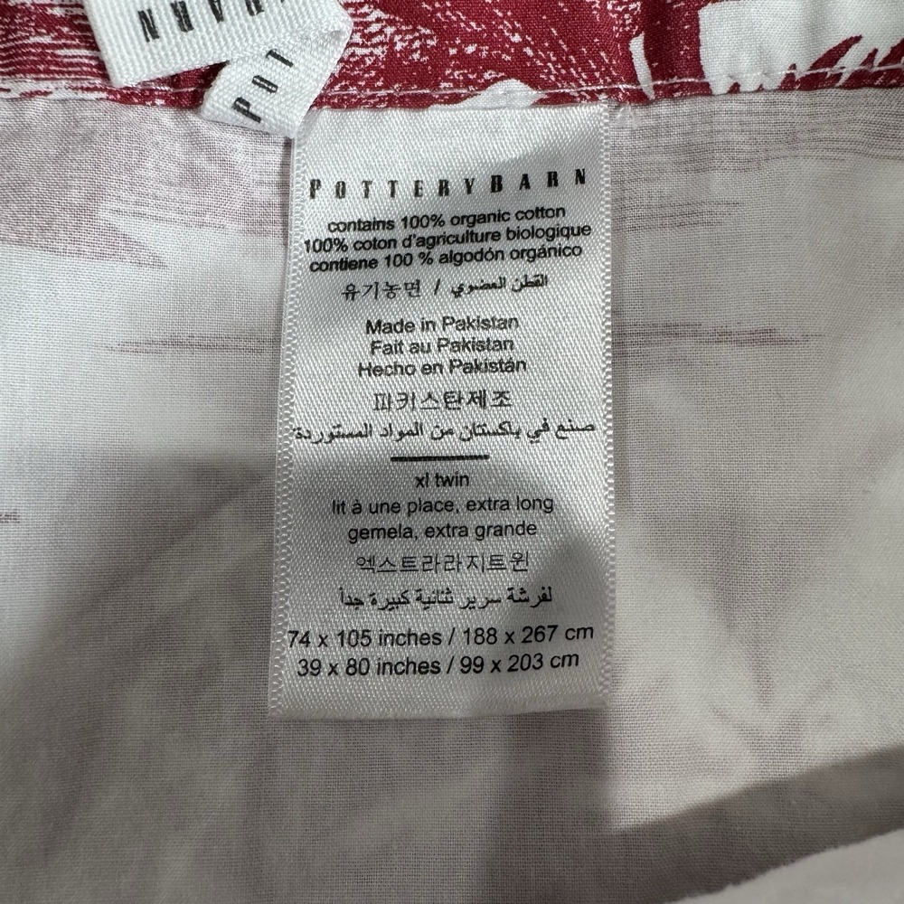 Rare Pottery Barn Santa Toile Sheet Set Red Twin XL Christmas Holiday French EUC - Picture 4 of 9
